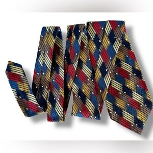 The DeSantis collection Handmade Multicolor Geometric Pattern Silk Tie, Italy
